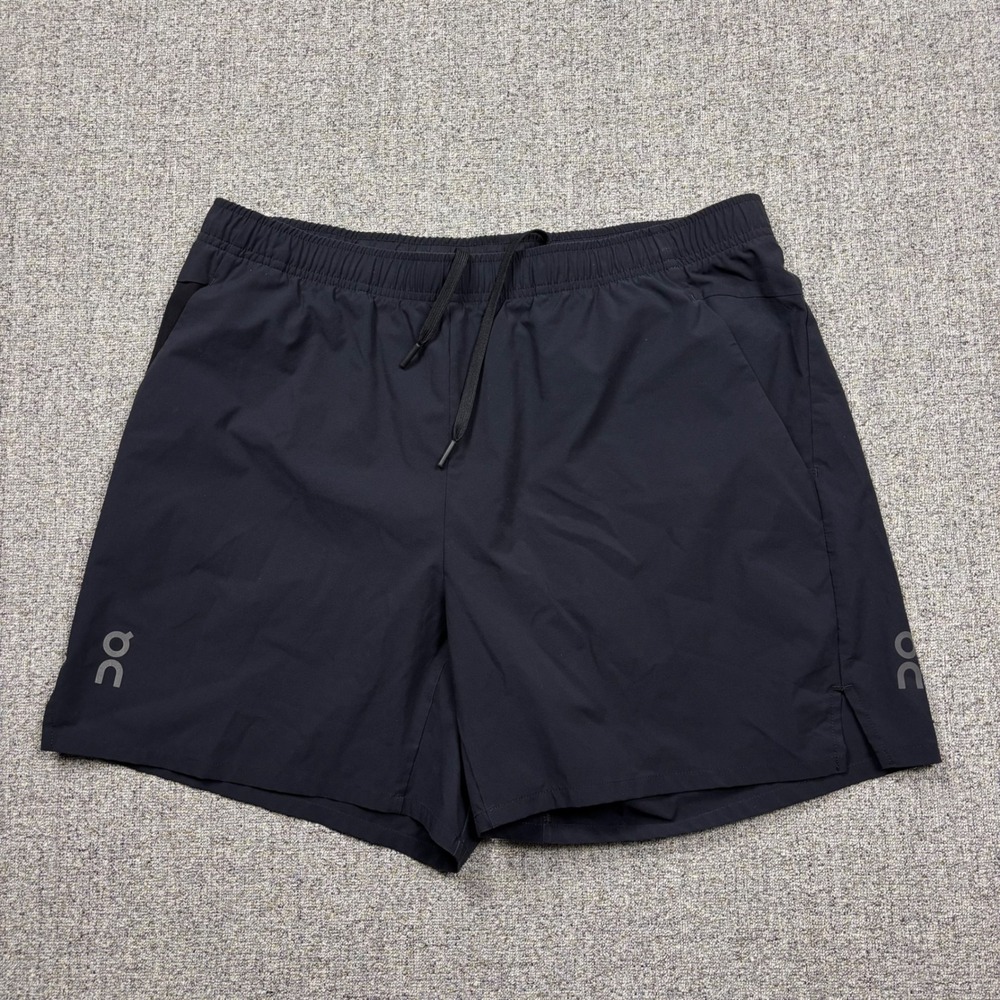 On Cloud Running Shorts Mens XL Essential Shorts Black 6" Inseam Reflective Logo